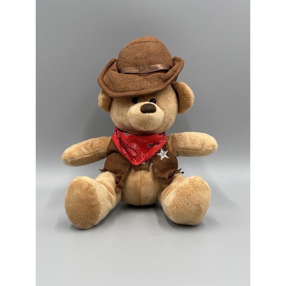 Vintage Wishpets Amigo Sheriff Teddy Bear Cowboy Plush 6 Inch Stuffed Animal